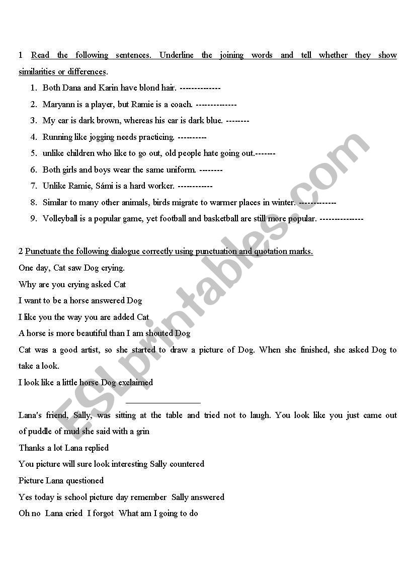 grammar &guide writng worksheet