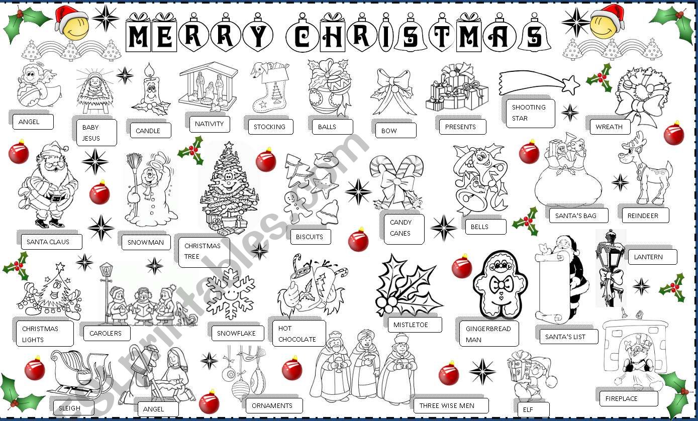 CRHISTMAS PICTIONARY worksheet