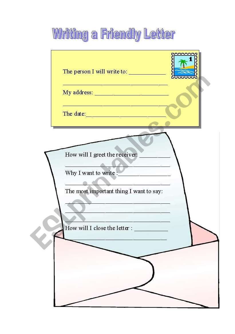 write a letter worksheet