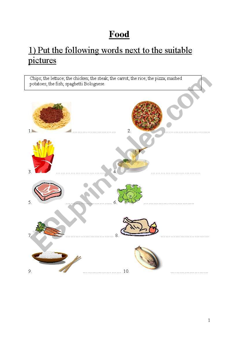 Food: vocabulary and dialogue 