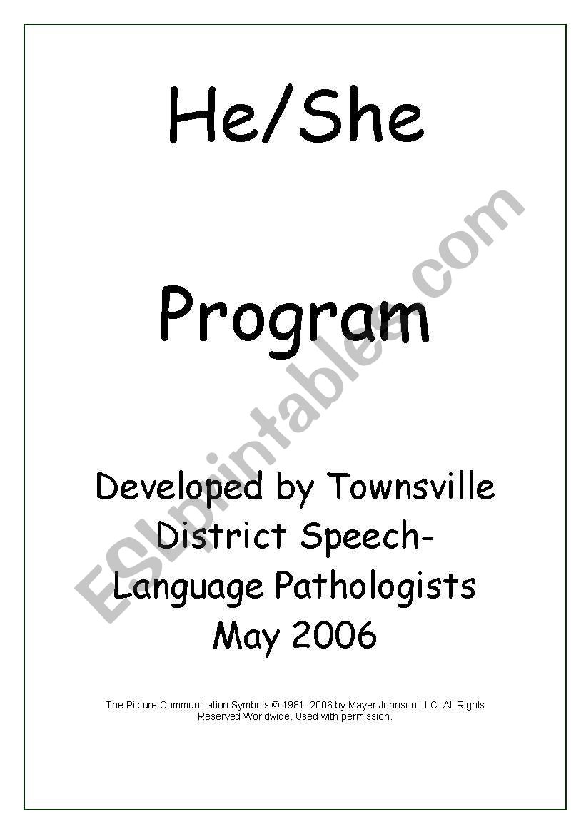He/She Program worksheet