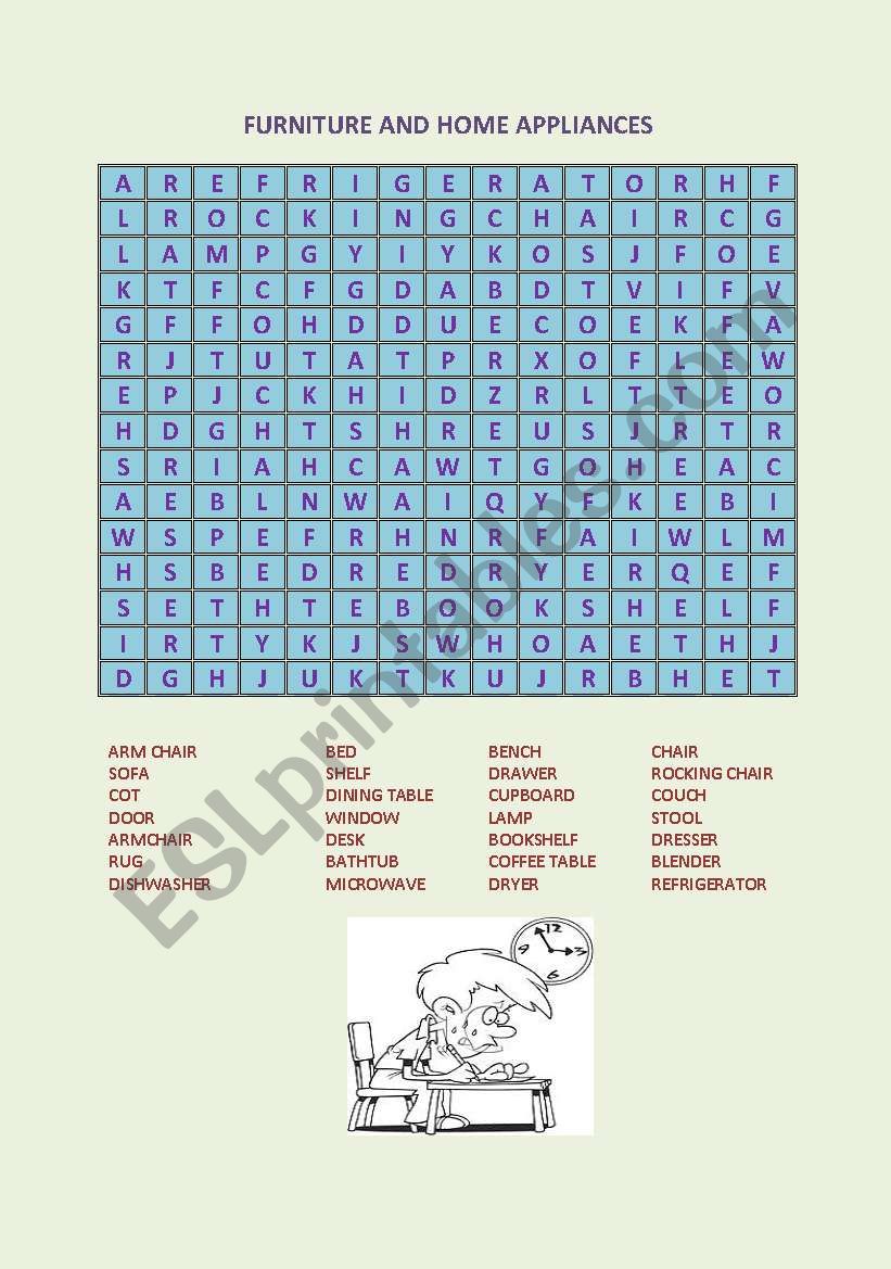 furniture worksheet