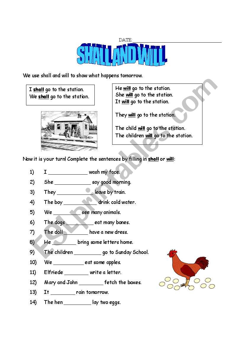 SHall or WIll worksheet