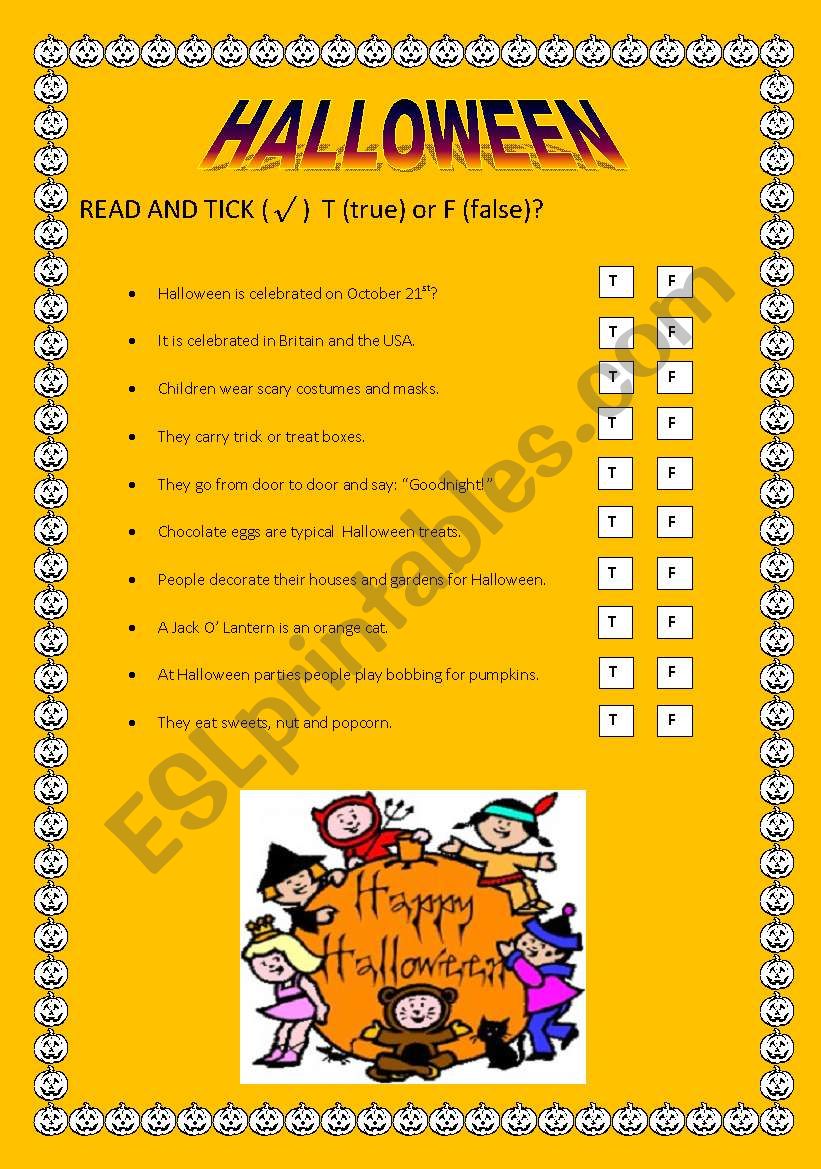 HALLOWEEN QUIZ worksheet