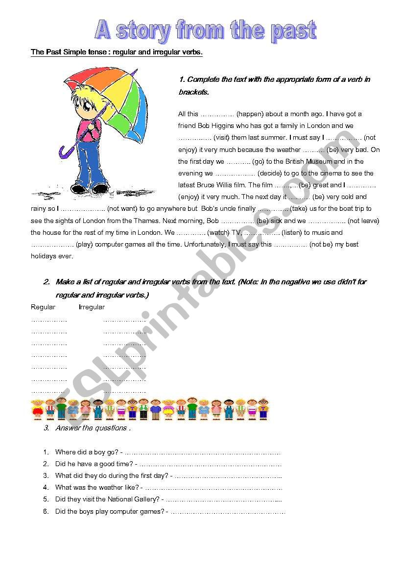 a-story-in-the-past-simple-tense-esl-worksheet-by-anniar83