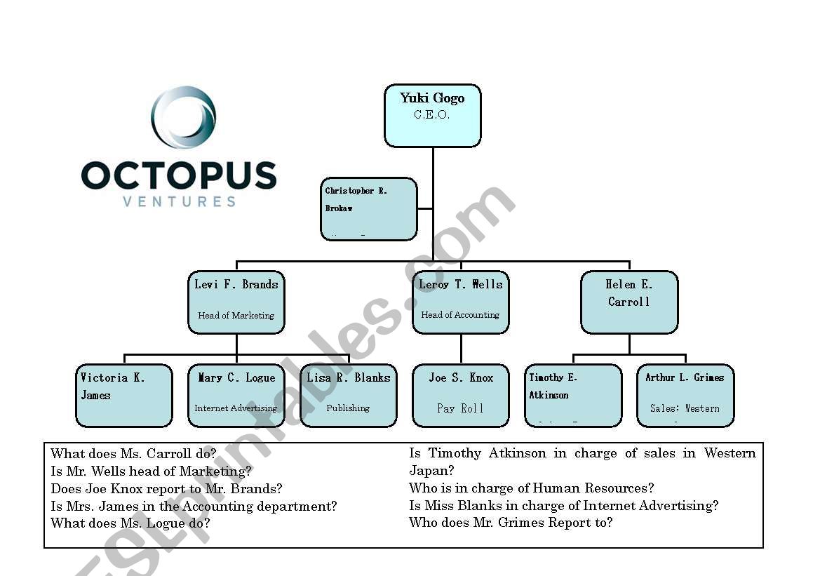 Business Company Structure worksheet