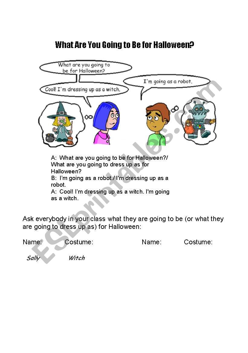 Halloween speaking worksheet