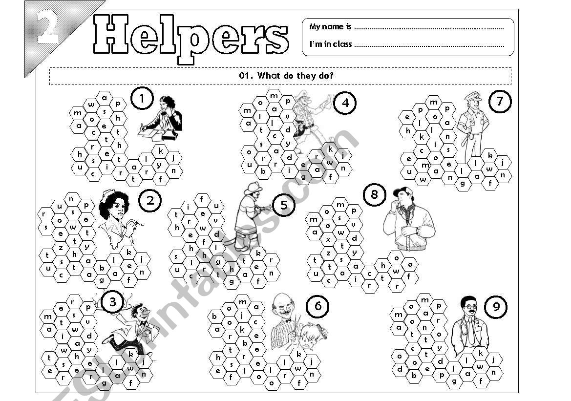 Helpers - 02 (+ Answer Key) worksheet