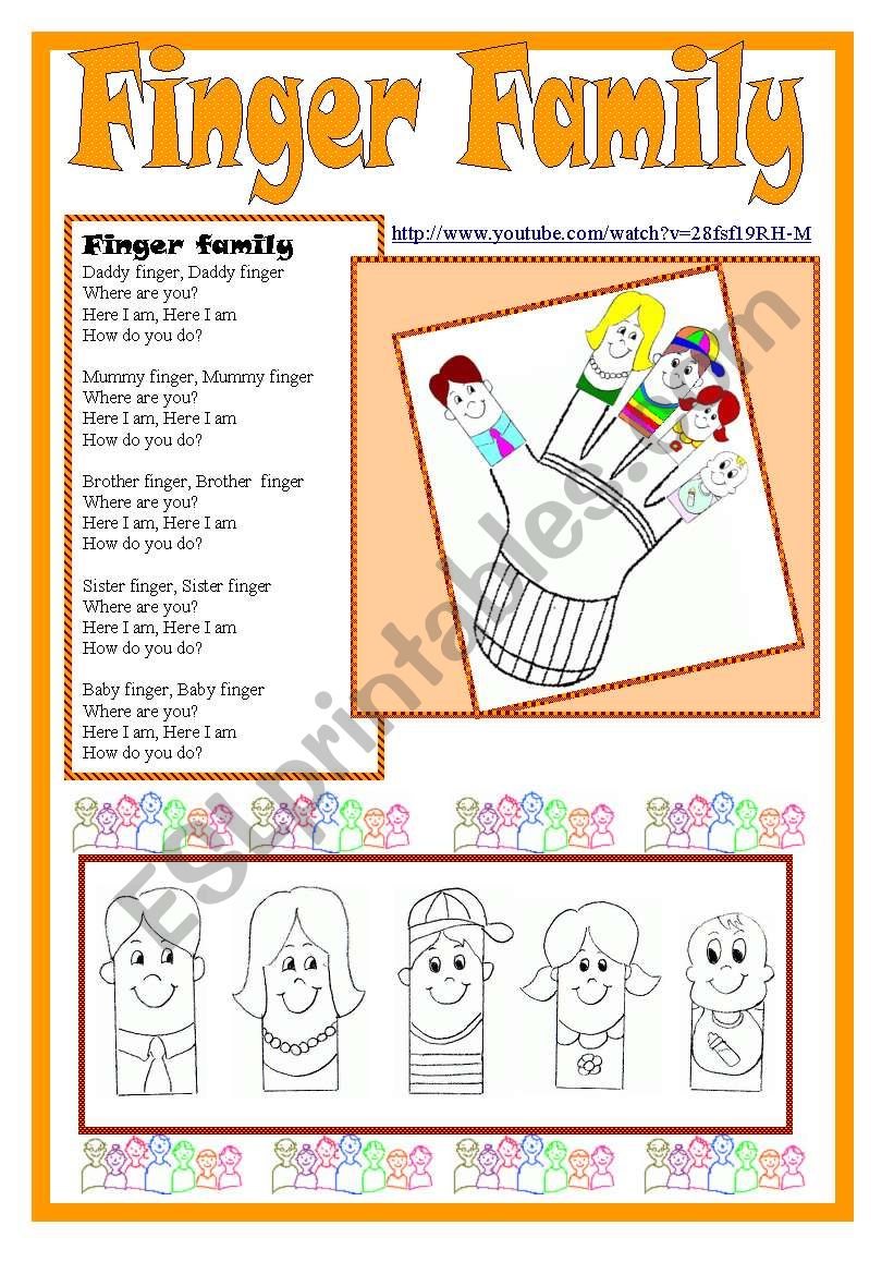 Finger Family kit worksheet