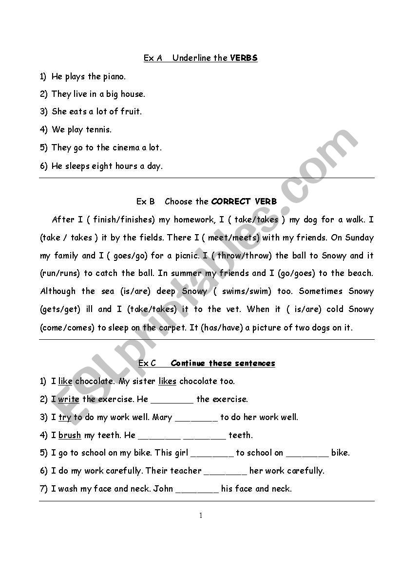 Present Simple Tense worksheet