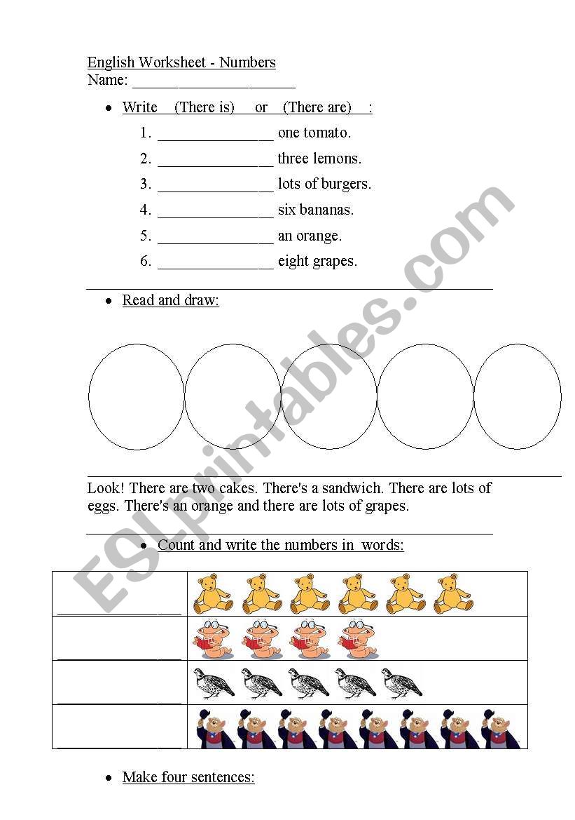 Numbers up to 30 worksheet