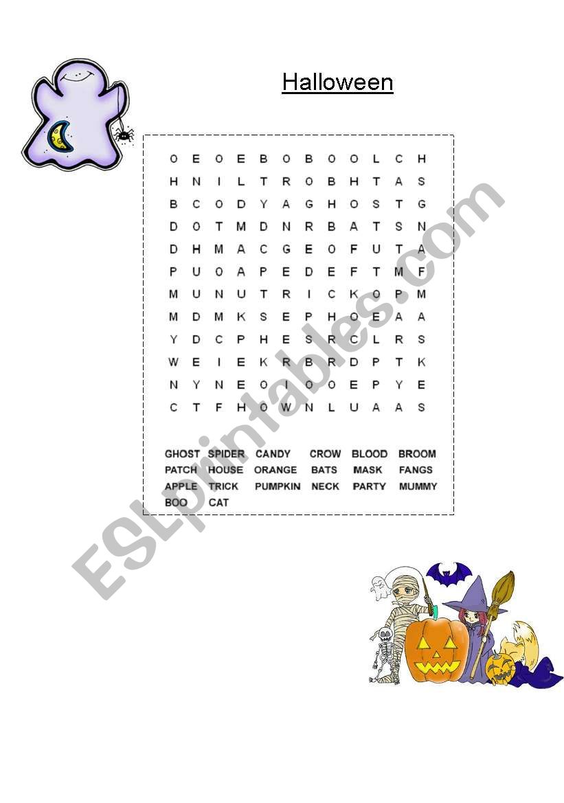 halloween wordsoup worksheet