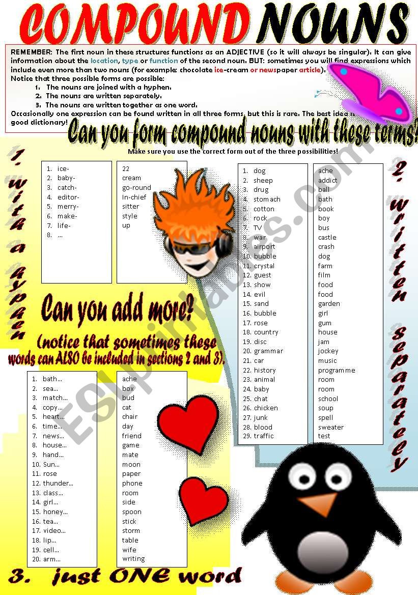 COMPOUND NOUNS (Part 2) worksheet