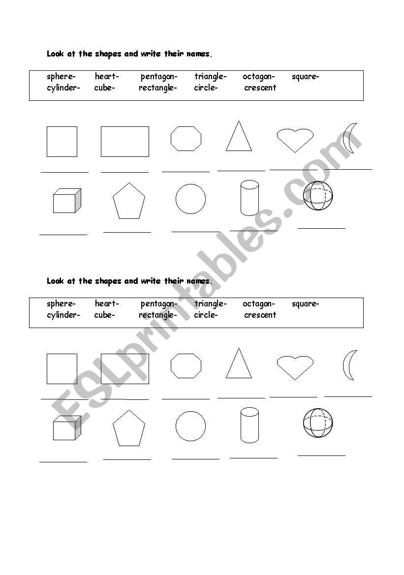 shapes worksheet