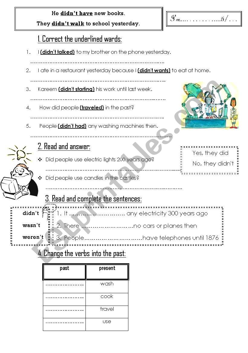 correct the underline wards worksheet