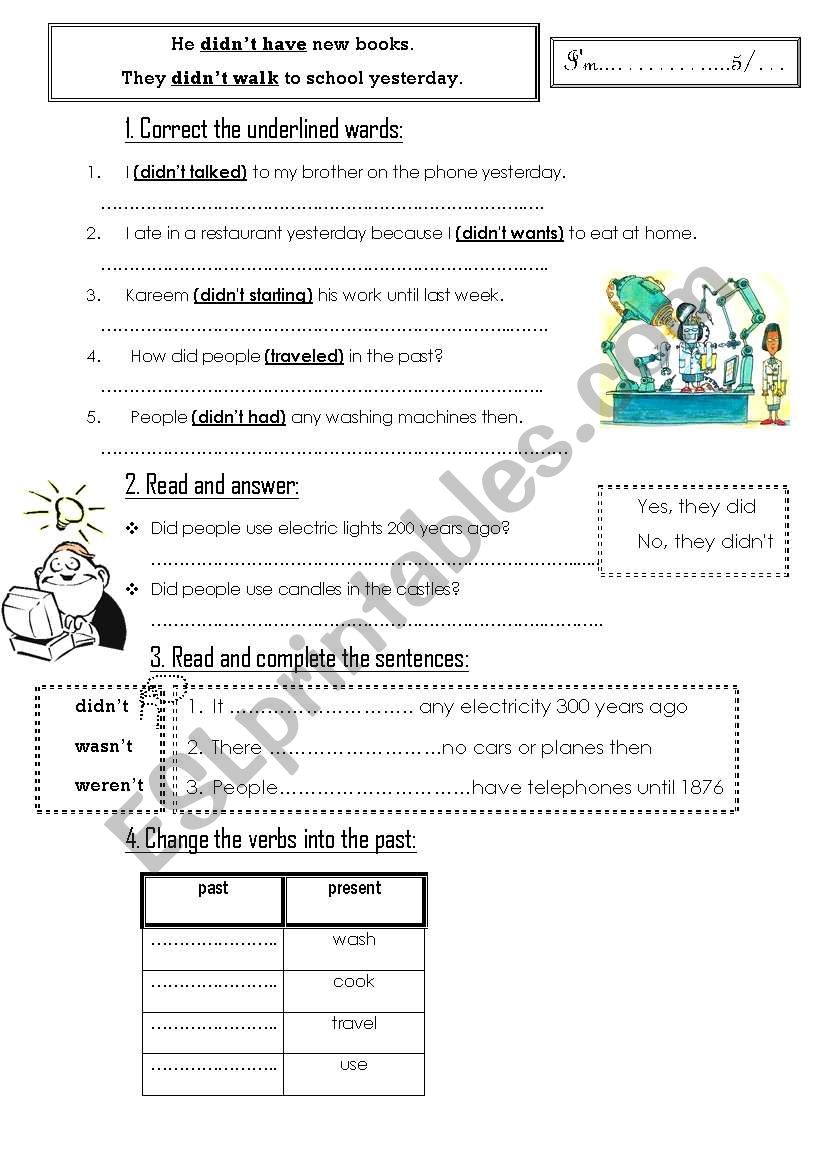 correct the underline wards worksheet