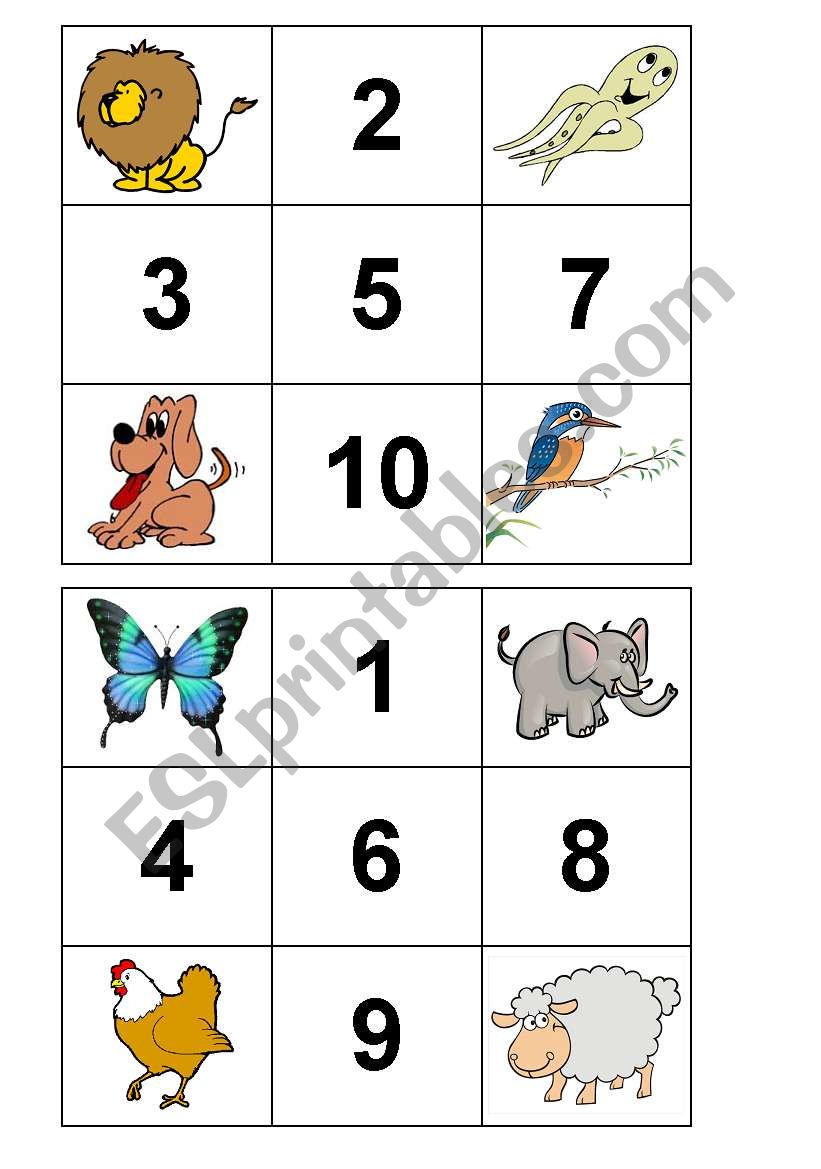 BINGO! Animals and Numbers (PART 2)