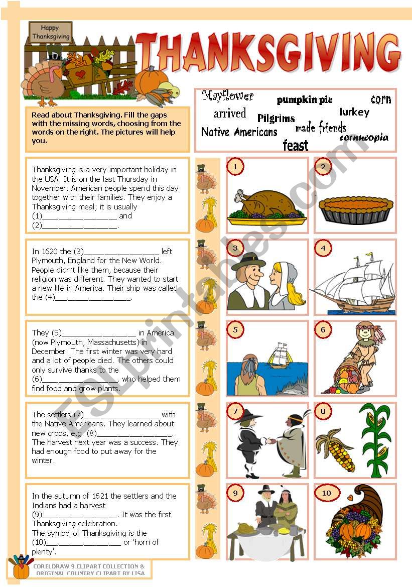 Thanksgiving worksheet