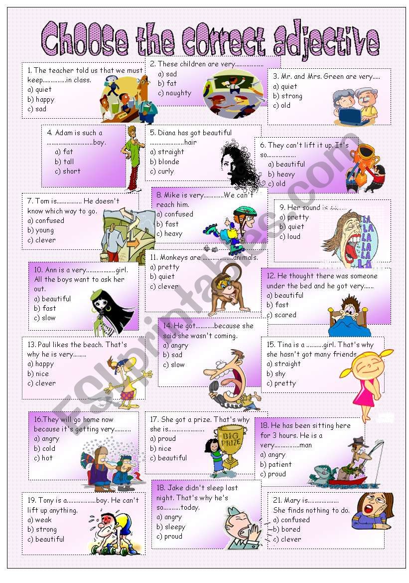 adjectives worksheet