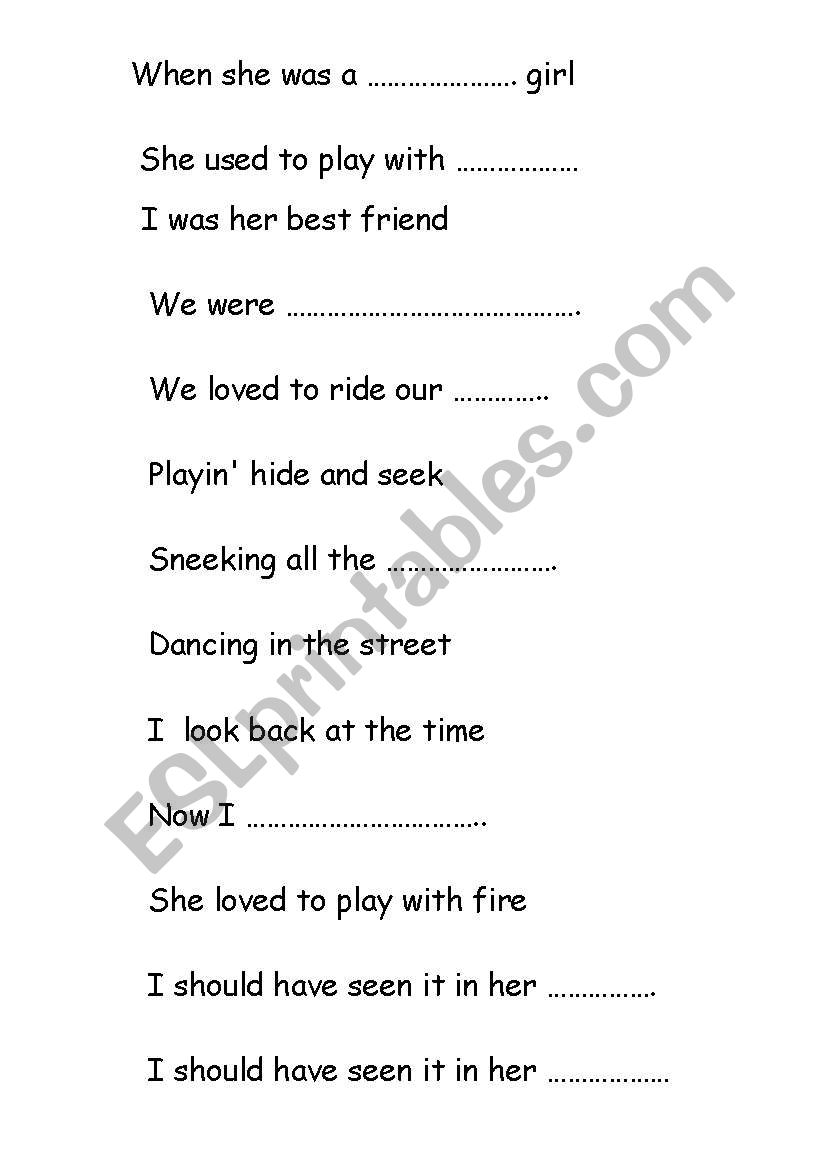 Cry,cry,cry worksheet