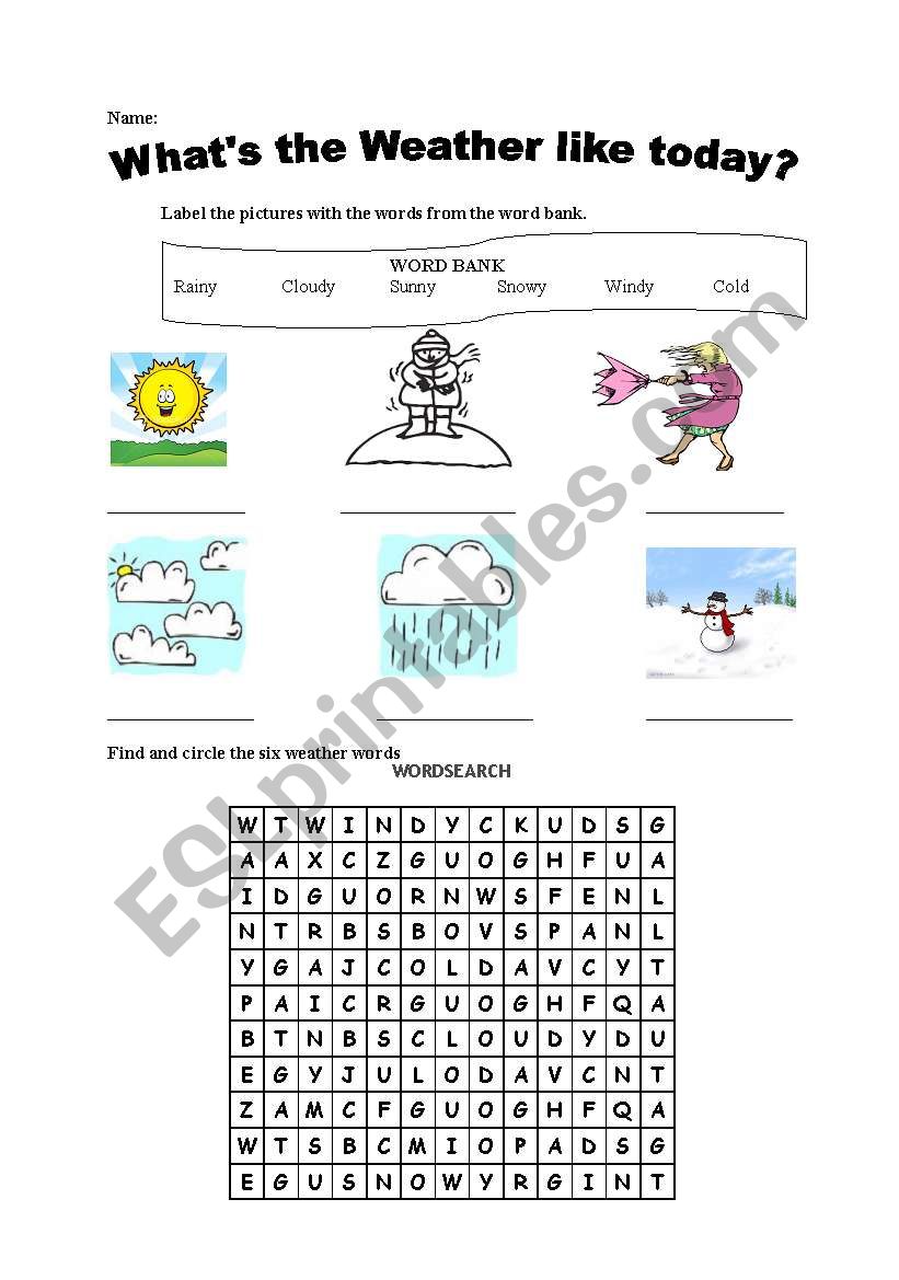 Weather worksheet