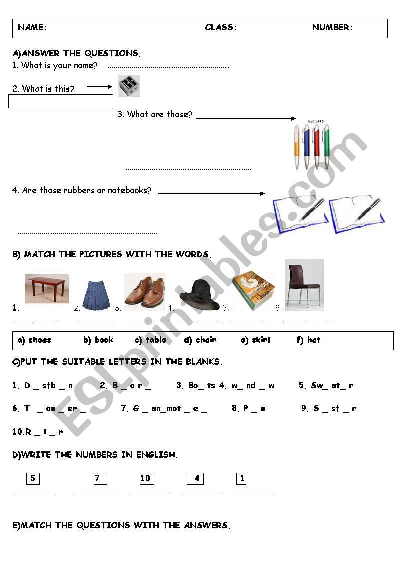 revision worksheet