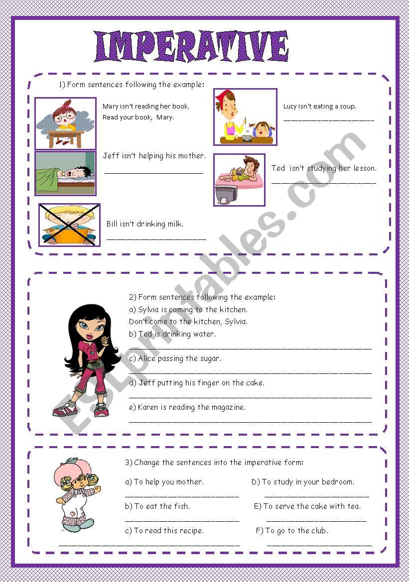 IMPERATIVE ESL worksheet by laninha