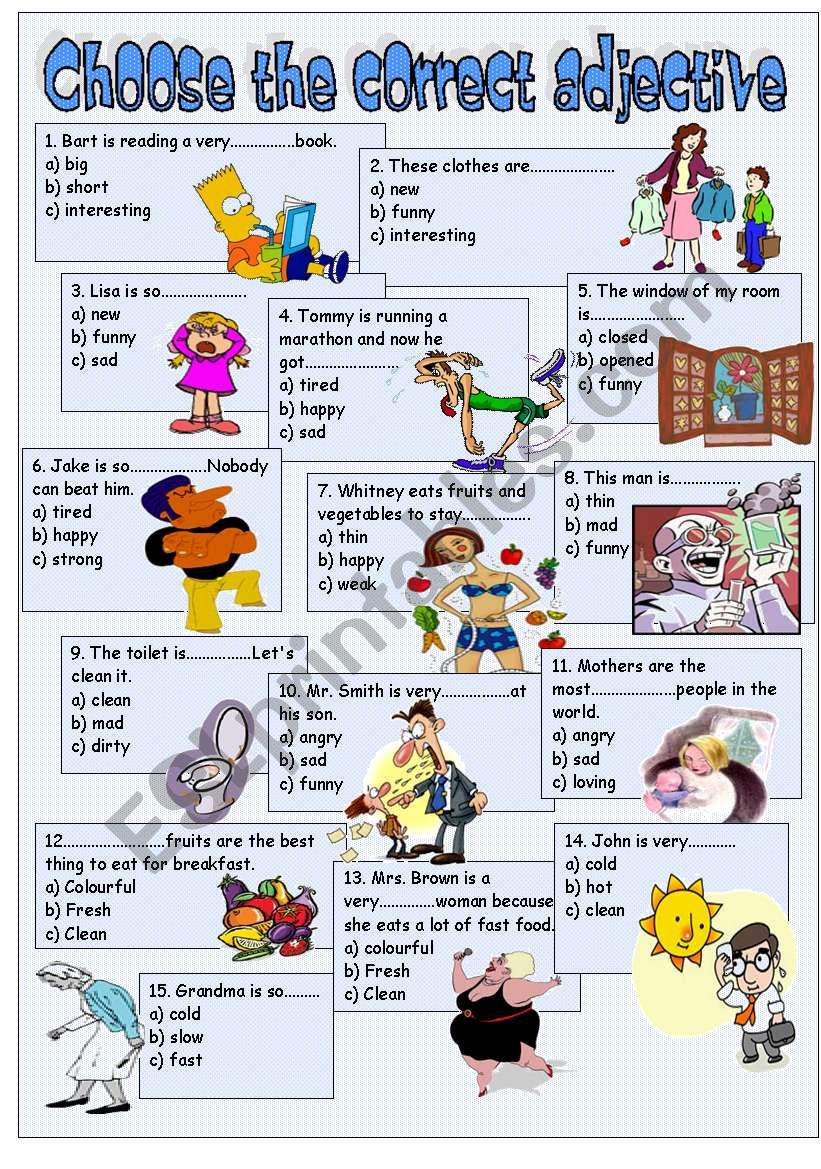 adjectives worksheet