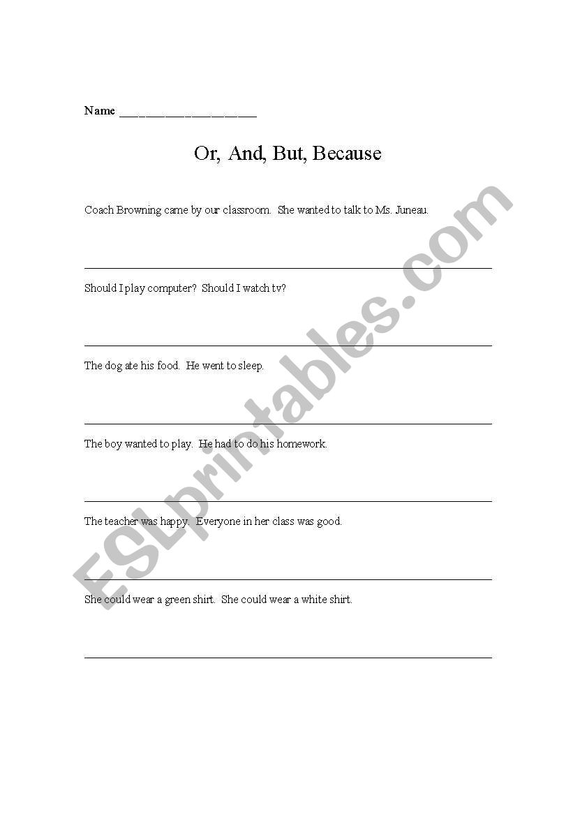 compound sentences worksheet