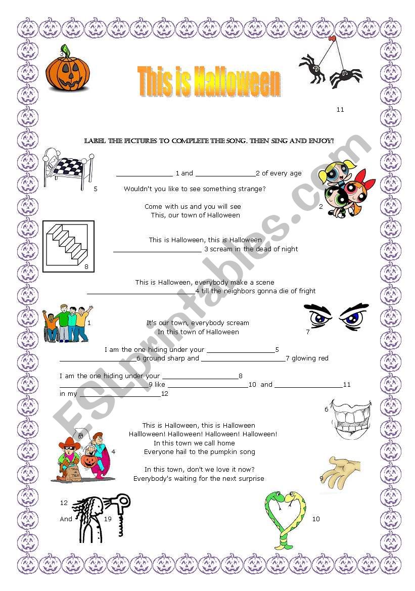 This is Halloween worksheet