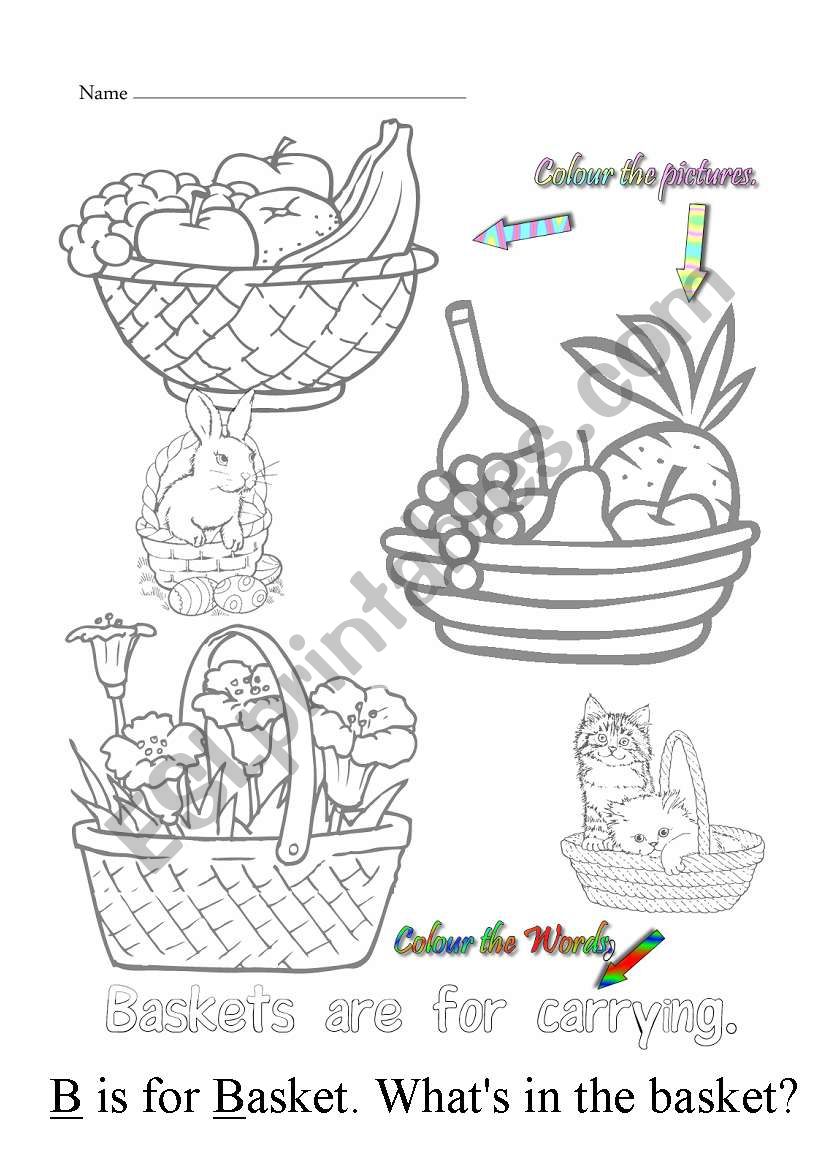 B is for basket worksheet