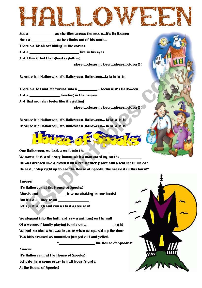 Halloween Kids Songs worksheet