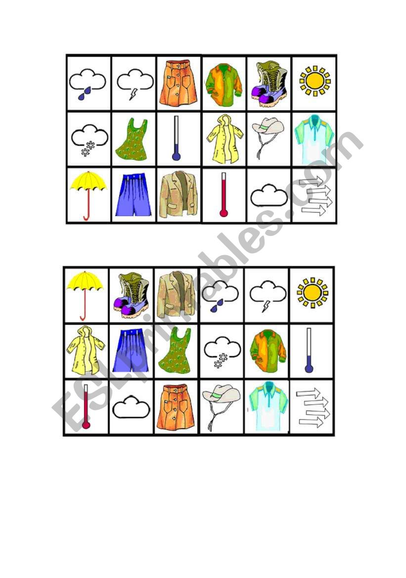 bingo game worksheet