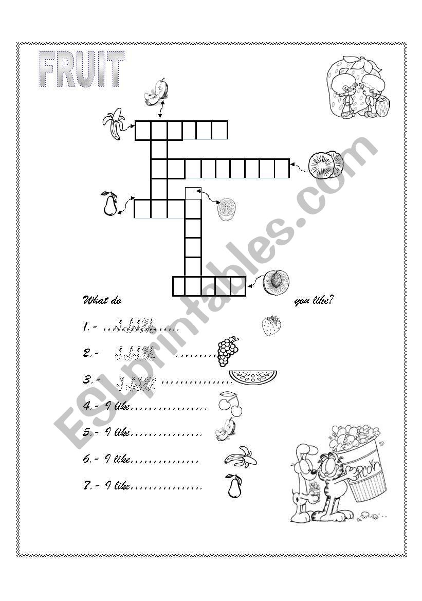 FRUITS worksheet