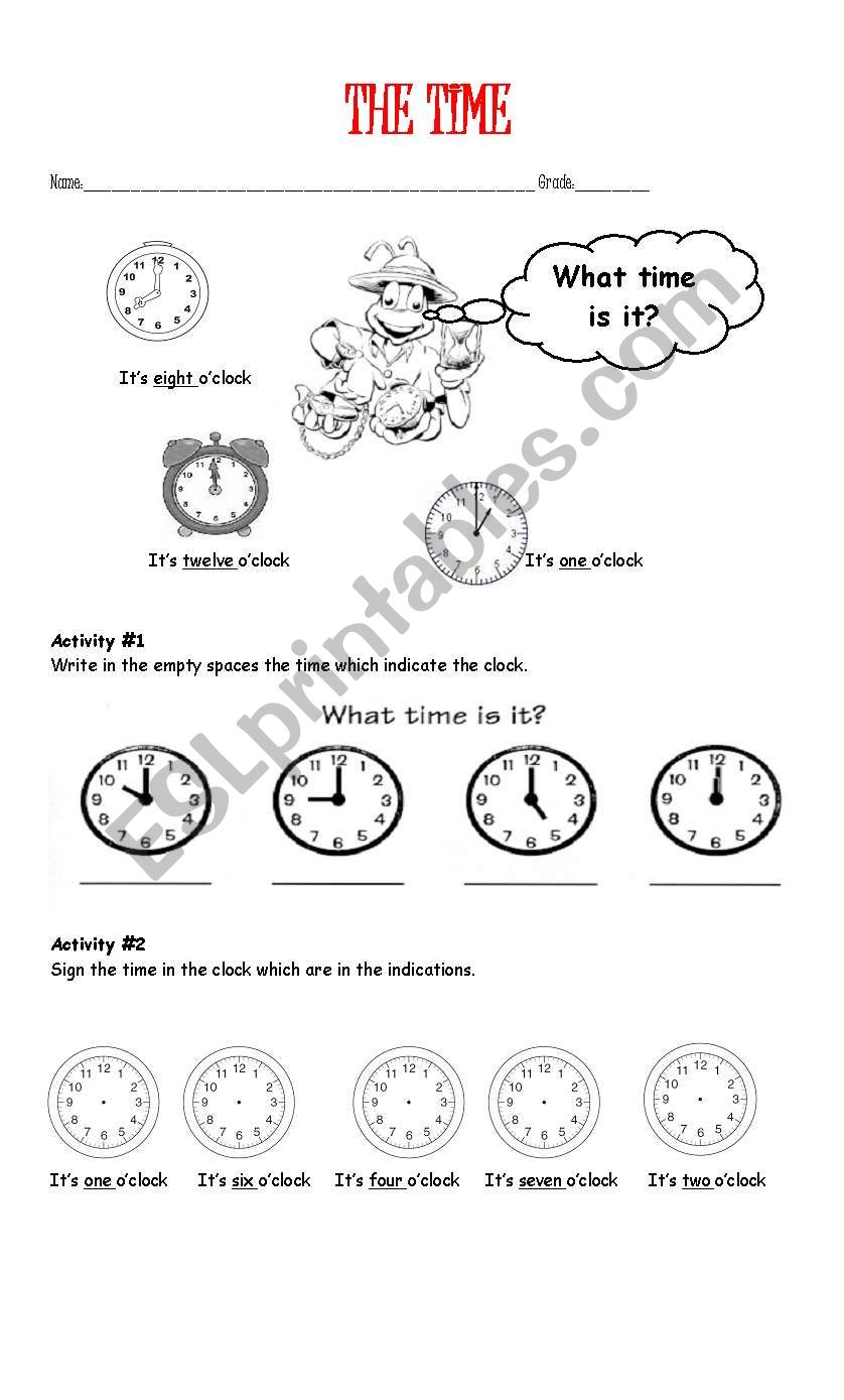 The Time worksheet