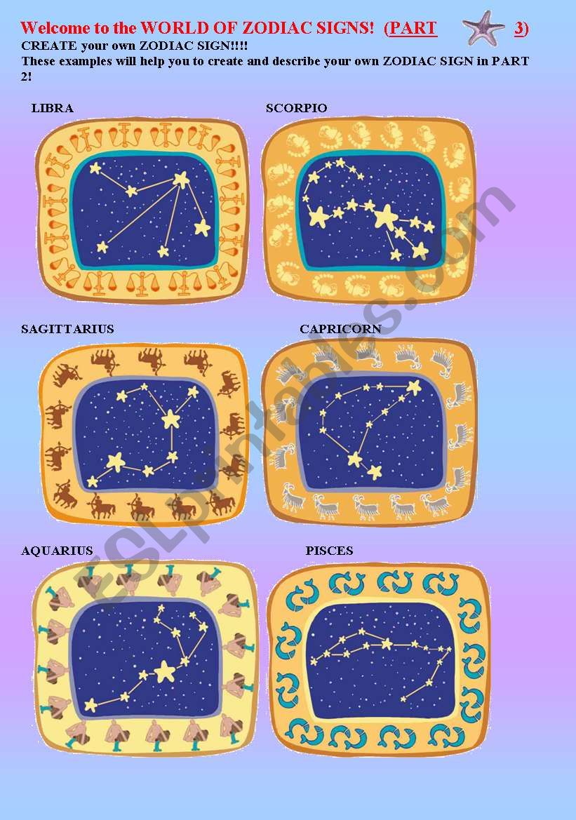 PART 3. CREATE YOUR OWN ZODIAC SIGN! (the 2nd page)