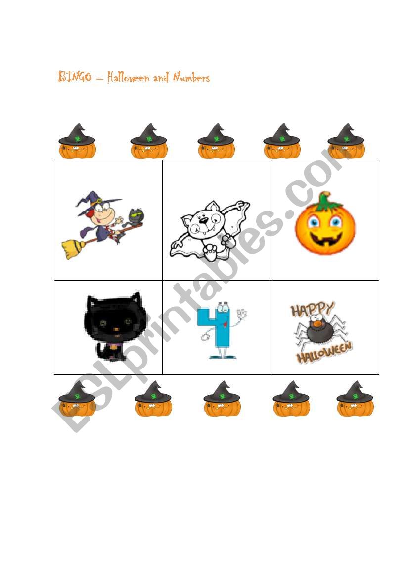 Halloween Bingo worksheet