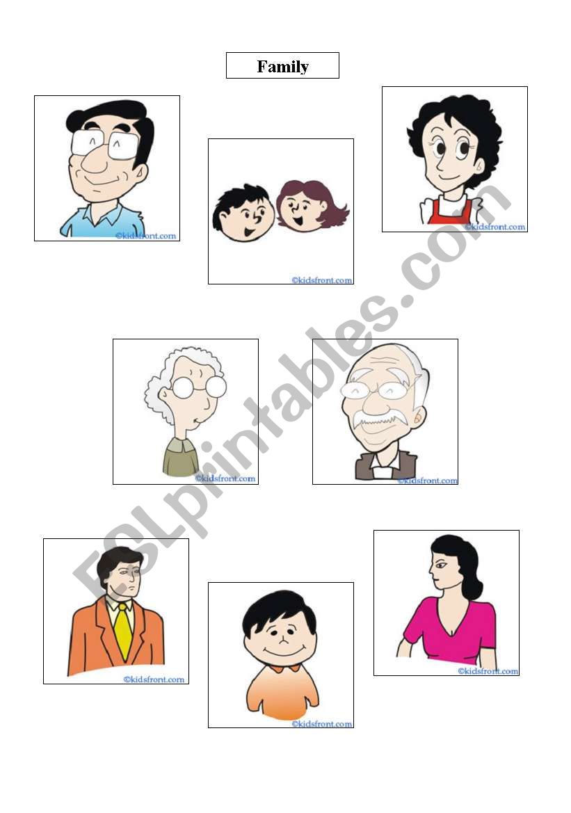 members of family worksheet