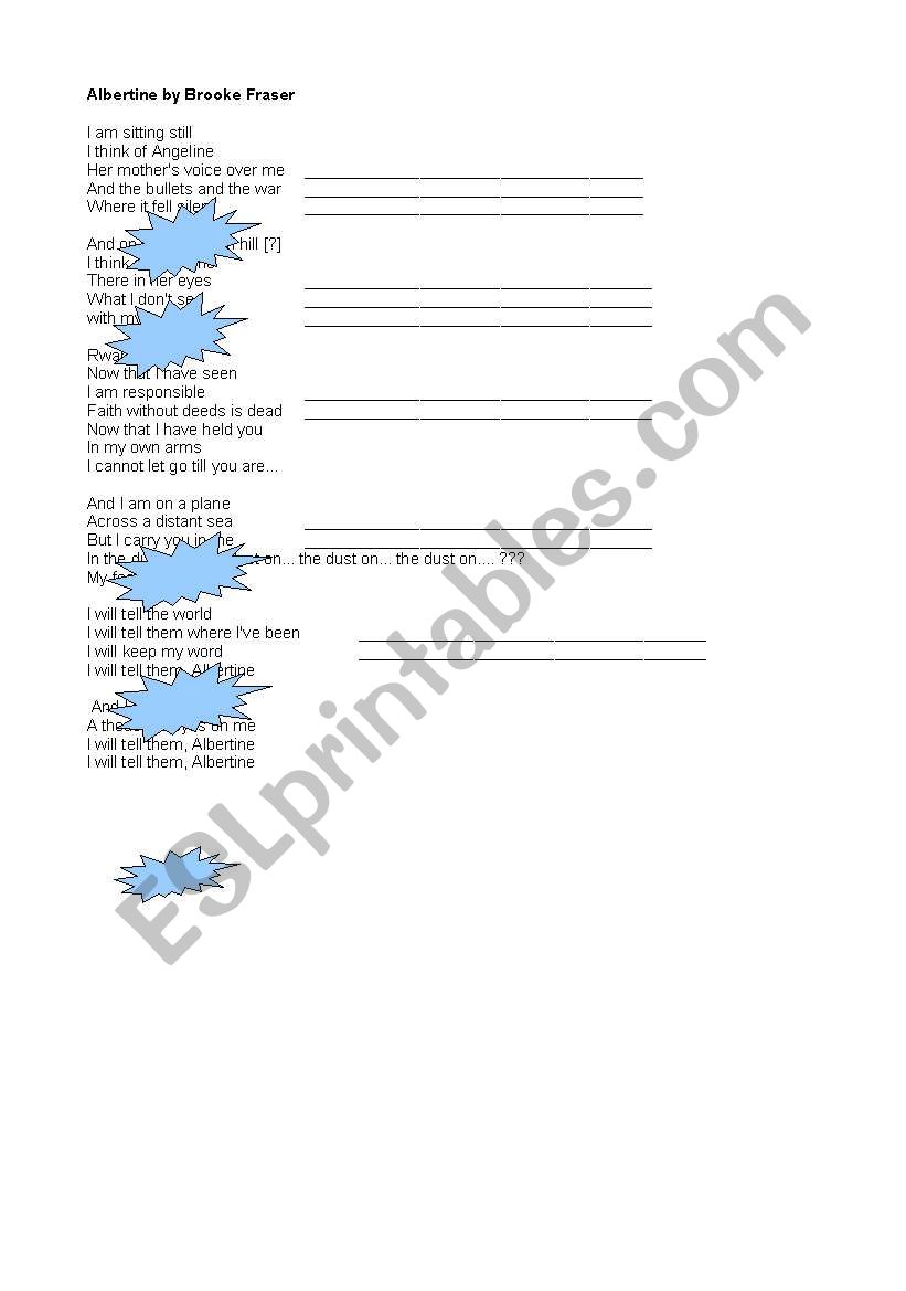 Albertine  worksheet