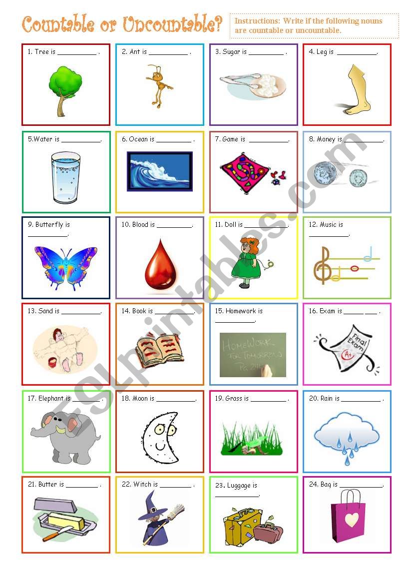 Countable or Uncountable Nouns