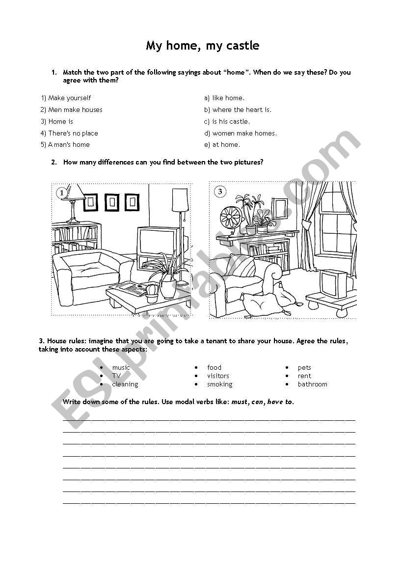 My home, my castle worksheet