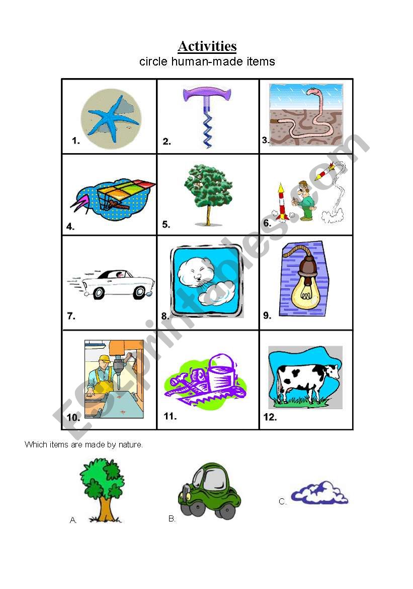 Science Activities on Materials living and non living