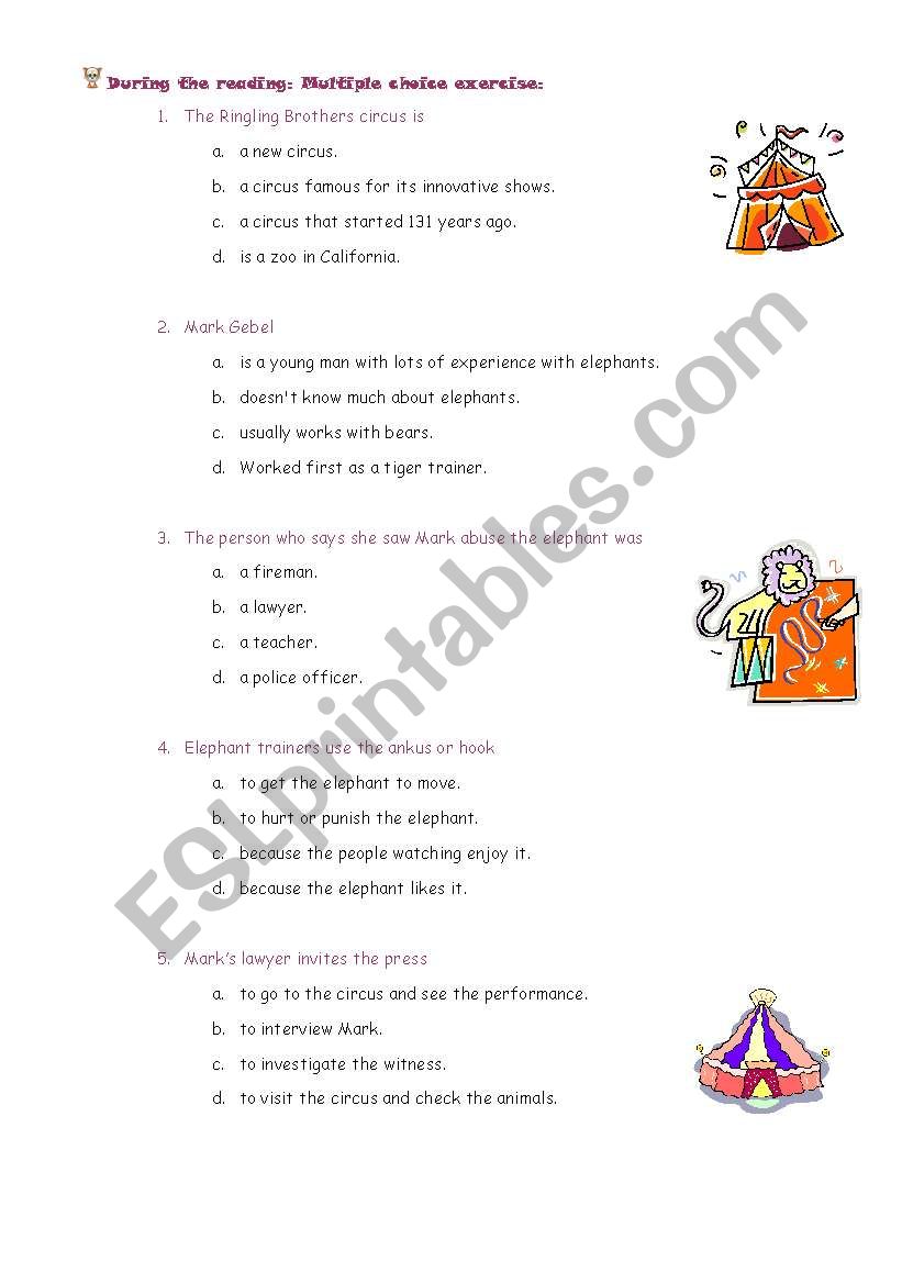 Reading animal abuse 2/2 worksheet