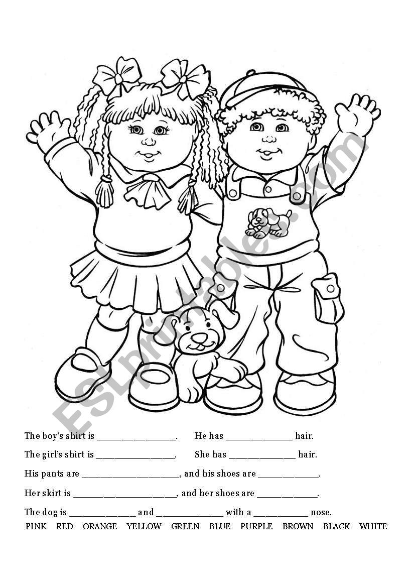 Clothing Coloring and Writing Page