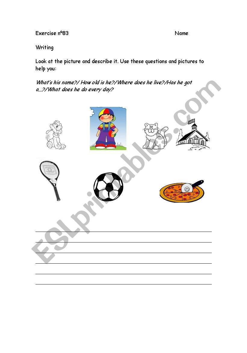 Writing: Simple present worksheet