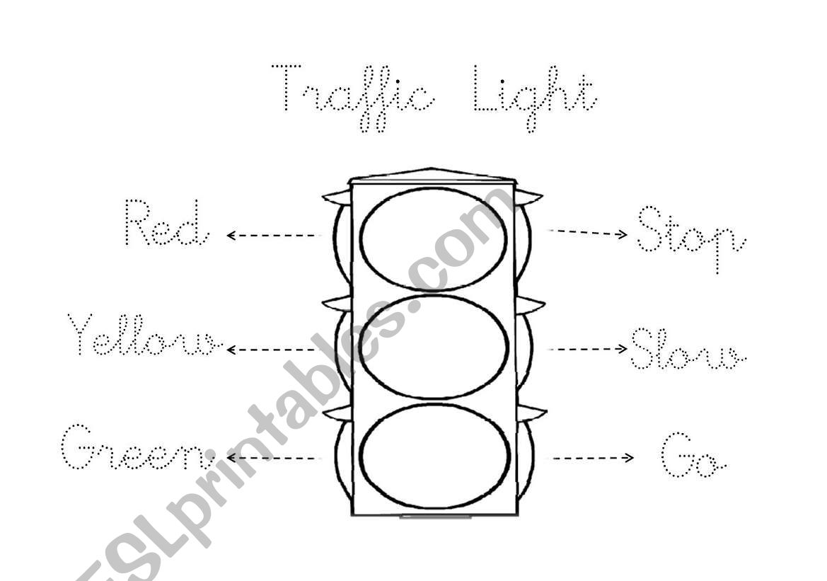 Traffic Light worksheet