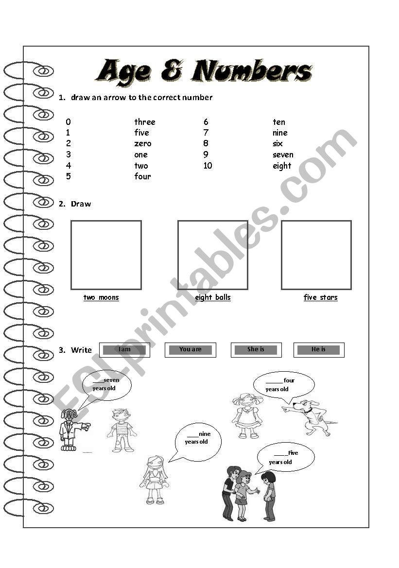 Numbers & Age worksheet