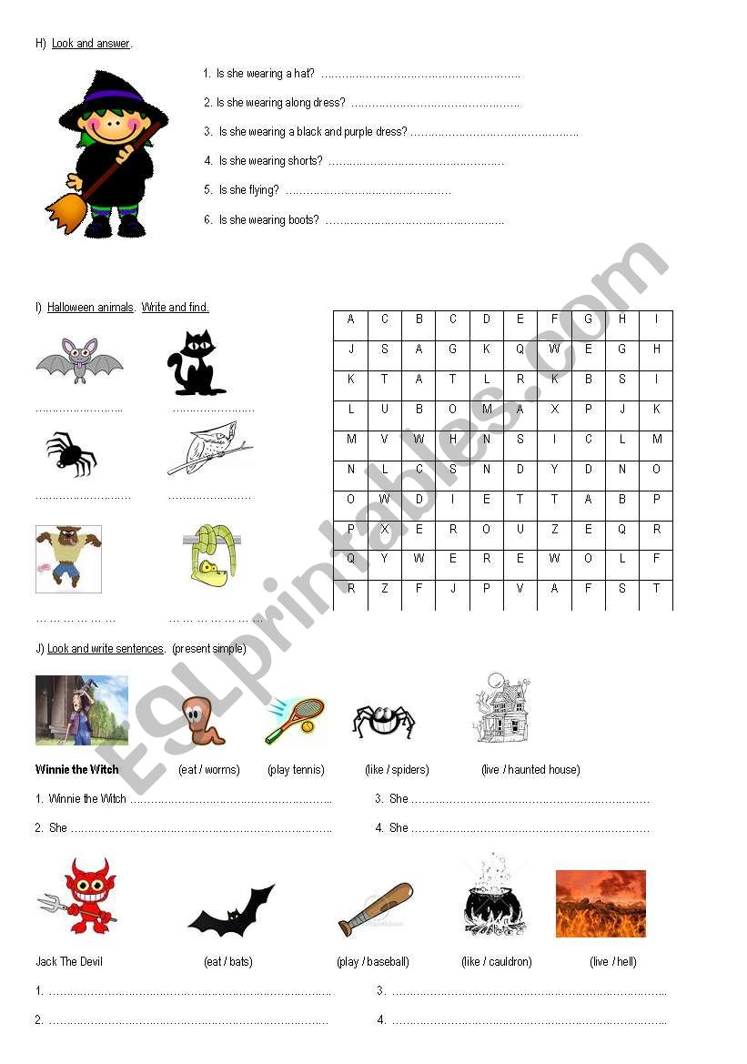 halloween activities worksheet