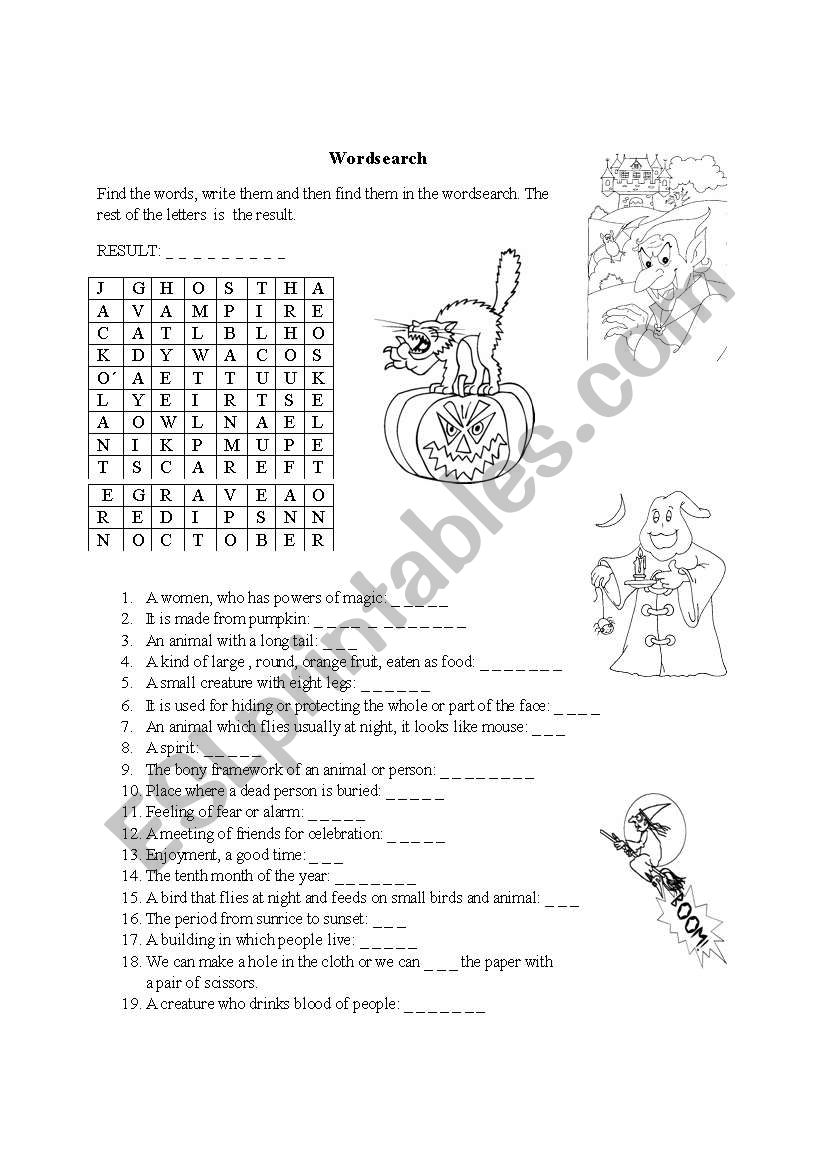 Halloween worksheet