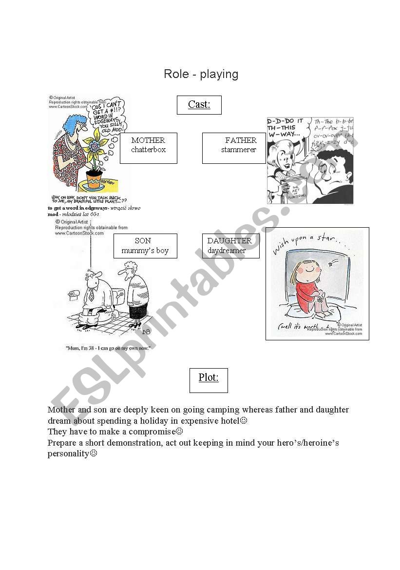 Role - playing worksheet
